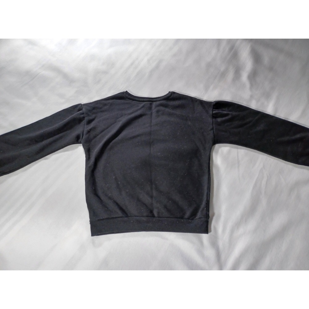 365‎ Kids by Garanimals Sweatshirt Girls 6 Black All Heart Sequin Patch Pullover - Picture 5 of 5